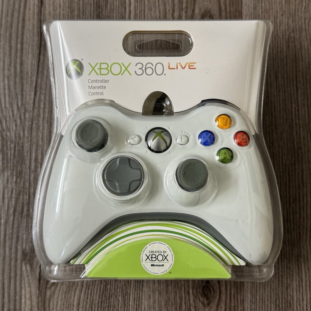 Microsoft Xbox 360 Wired Controller White Factory Sealed